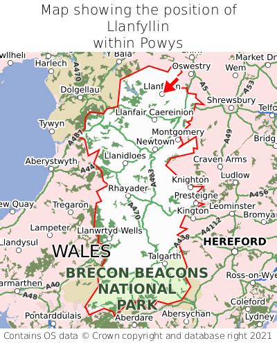 Where is Llanfyllin? Llanfyllin on a map