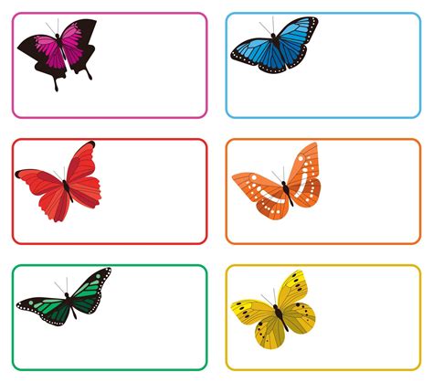 Printable Butterfly Name Tags | Printable name tags, Name tag templates ...