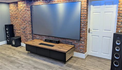 Finished my custom UST Projector cabinet, Pretty pleased with the outcome! : r/hometheater