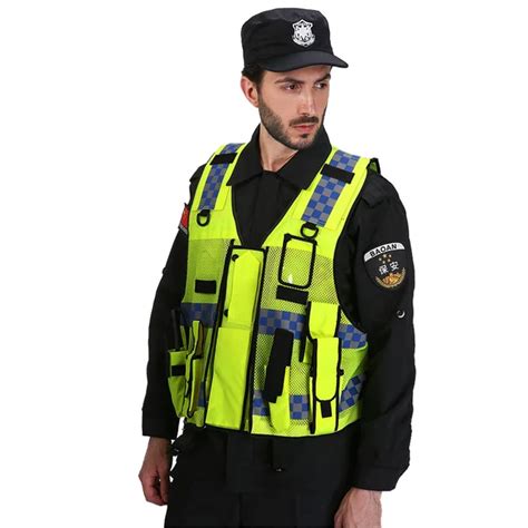 High visibility traffic police reflective vest with multi pockets-in Safety Clothing from ...