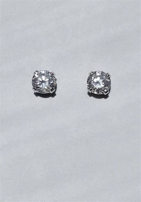 1 1/2 carat Imitation diamond solitaire stud earrings cubic | Etsy | Zircon stud earrings ...