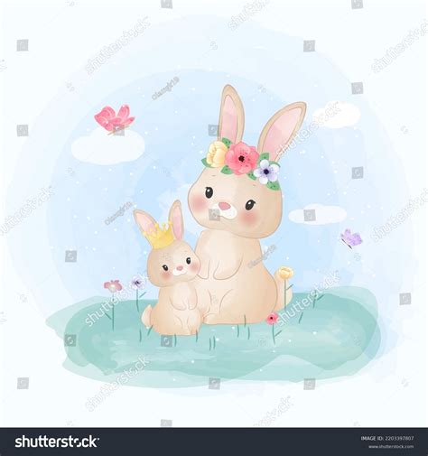 Cute Little Animals Watercolor Illustrations Stock Vector (Royalty Free) 2203397807 | Shutterstock