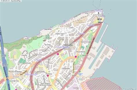 Almada Map Portugal Latitude & Longitude: Free Maps