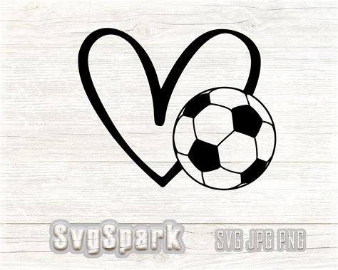 Soccer Ball Heart Svgsilhouettecricut Svgsilhouette - Etsy