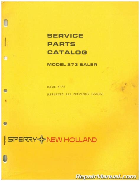 Sperry New Holland 273 Baler Parts Manual