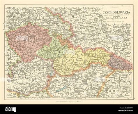 Czechoslovakia inc. Carpathian Ruthenia. Bohemia Moravia. STANFORD c1925 map Stock Photo - Alamy