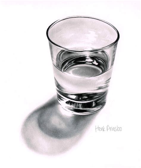 How to draw a glass drawing tutorial. realistic drawing of a glass of ...