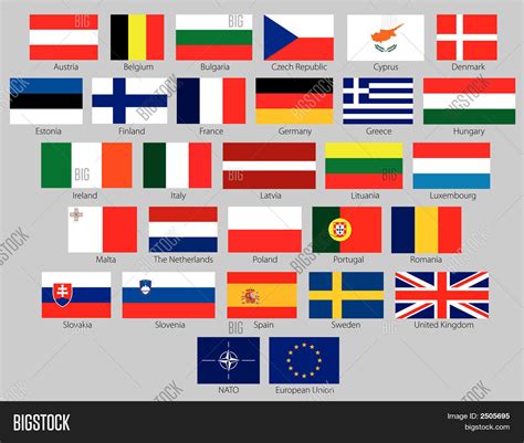 27 Eu Flags Plus Nato Vector & Photo (Free Trial) | Bigstock