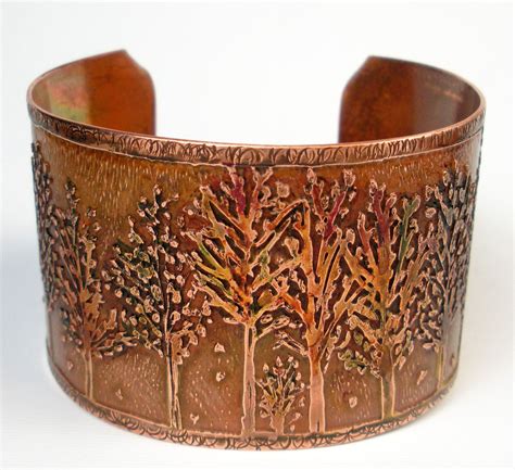 Etched Copper Bracelet Rustic Copper Cuff Womens by FebraRose | Медный браслет, Ювелирные ...