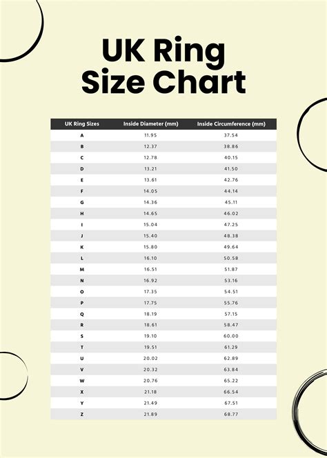 UK Ring Size Chart Template in Illustrator, PDF - Download | Template.net