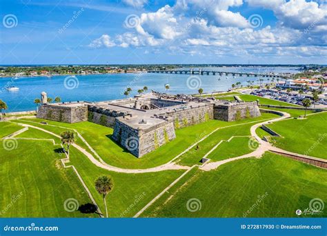 Aerial View of Castillo De San Marcos on a Sunny Day, Florida Stock ...