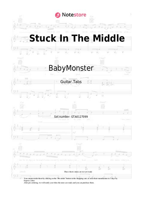 BabyMonster - Stuck In The Middle guitar chords and tabs in Note-Store ...