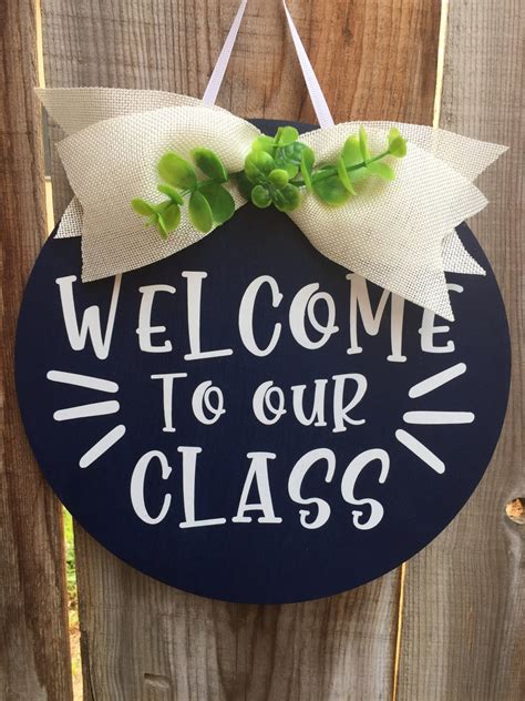 Welcome To Our Class Classroom Decor Round Sign Wooden | Etsy