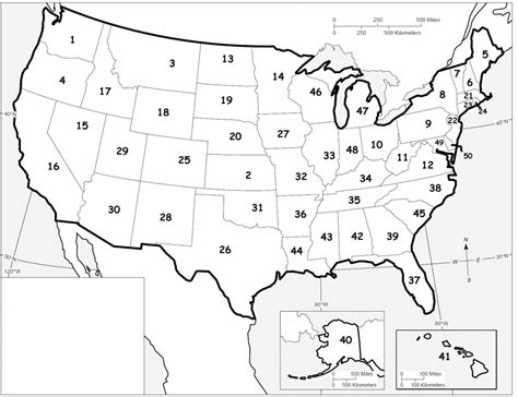 Quiz Printable Blank Map Of The United States