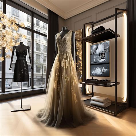 Premium AI Image | a dress on display in a room with a mannequin and a ...