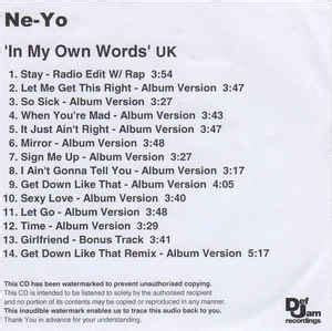 Ne-Yo – In My Own Words (2005, CDr) - Discogs