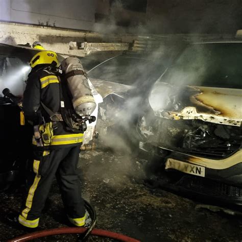 Newton Abbot five cars on fire – new pictures from firefighters | dawlish-today.co.uk