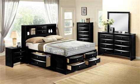 Emily Black Storage Bedroom Set | Bedroom Furniture Sets