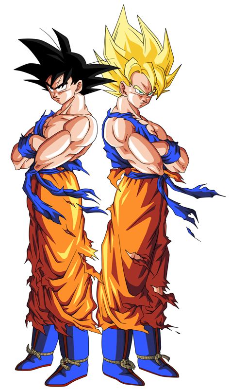 goku normal y goku ssj by vaer2000 on DeviantArt