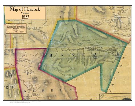 Hancock, Vermont 1857 Old Town Map Custom Print - Addison Co. - OLD MAPS