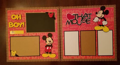 Disney Mickey Mouse Scrapbook Layout 2 Pages 12x12 Premade W/ Paper ...