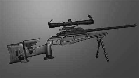 Blaser R93 German Police Sniper Rifle Hi-Res 3D model