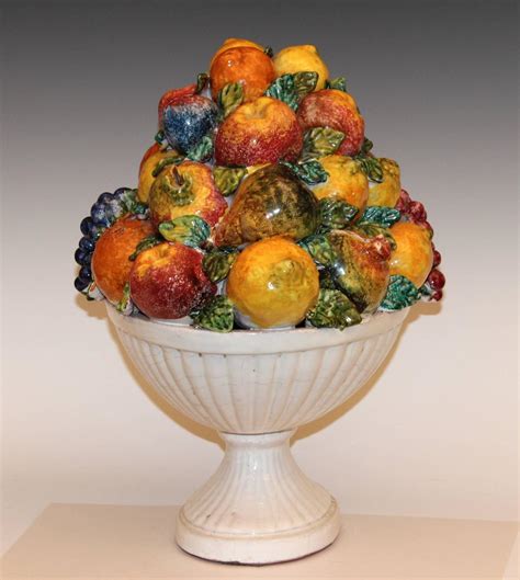 Large Vintage Italian Majolica Pottery Fruit Bowl Table Centerpiece at 1stdibs