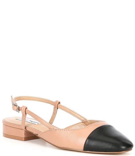 Steve Madden Belinda Leather Cap Toe Sling Back Career Flats | Dillard's