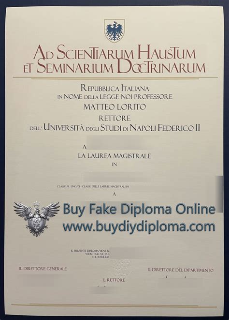 How long to get a fake University of Naples Federico II diploma in Italy? - Fake Diploma|Buy ...