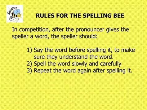 PPT - Spelling Bee Rules PowerPoint Presentation, free download - ID:5244968