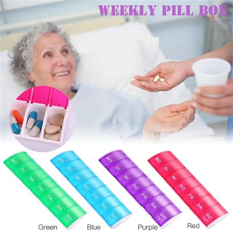 Rectangular Pill Box Seven Days A Week Loading Pill Box Seven Grid Mini ...