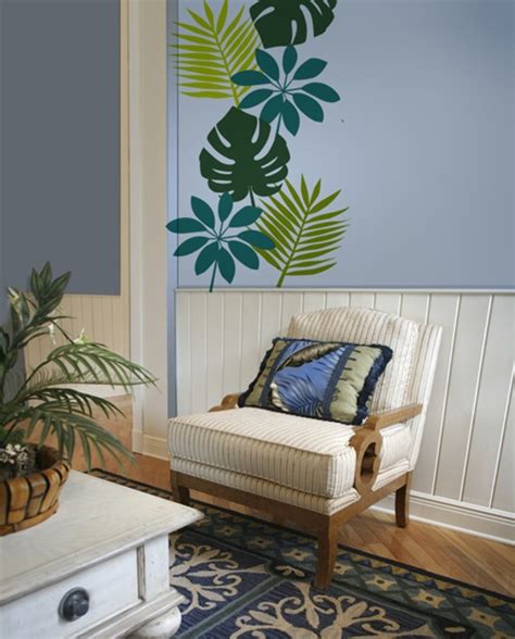 Tropical leaf wall decals stickers