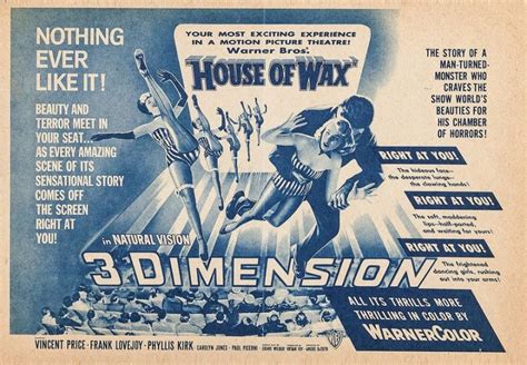 house-of-wax-herald-1953 | Movie lobby cards, Movie posters vintage, Illustrations and posters