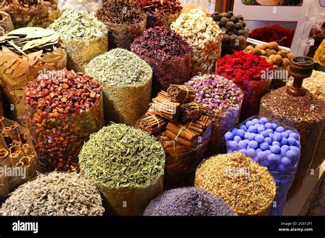 Dubai Spice Market (Dubai Spice Souk) - choice of colorful herbs and ...