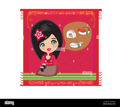 Japanese girl vector vectors hi-res stock photography and images - Alamy