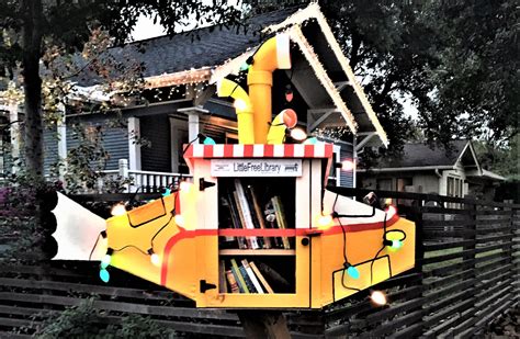 A purple robot and yellow submarine: Little Free Libraries in Houston ...