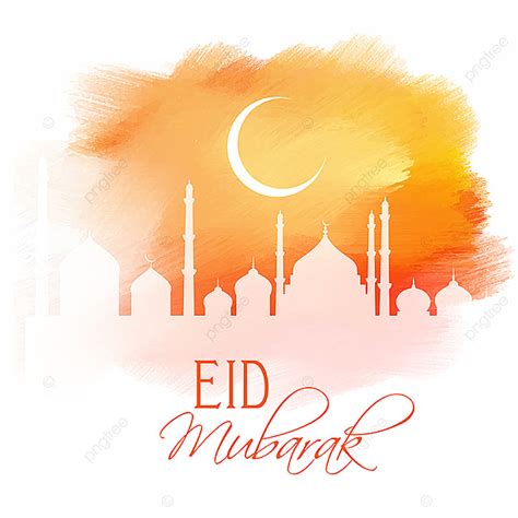 Eid Mubarak Design Vector Hd Images, Eid Mubarak Design On Watercolour ...