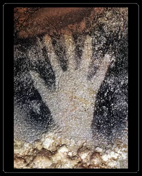 Mouse Mat of CAVE ART: PECH MERLE. Prehistoric human handprint