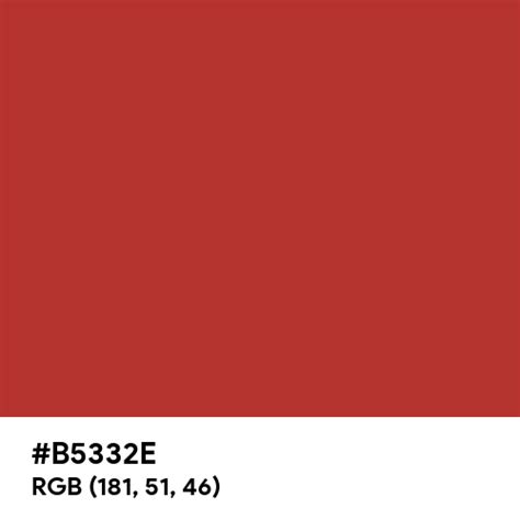 Molten Lava color hex code is #B5332E