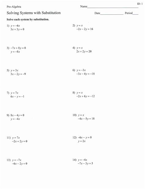 50 Substitution Method Worksheet Answers – Chessmuseum Template Library