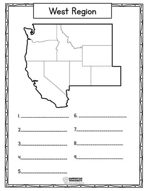 USA Map Worksheets - Superstar Worksheets