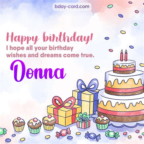 Happy Birthday Donna Image - Printable Template Calendar