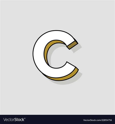 Pop art logo letter c Royalty Free Vector Image