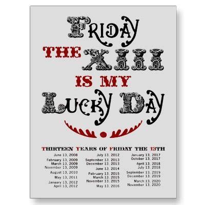 Lucky Friday the 13th Light Postcard by jamieco Friday The 13th Quotes, Friday The 13th Funny ...