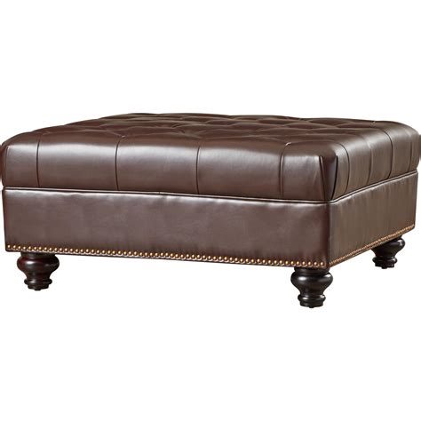 Darby Home Co Connelly Leather Cocktail Ottoman & Reviews | Wayfair