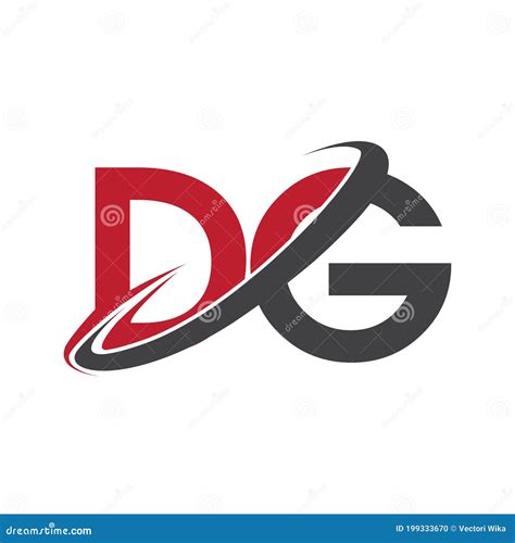 DG Initial Logo Company Name Colored Red and Black Swoosh Design ...