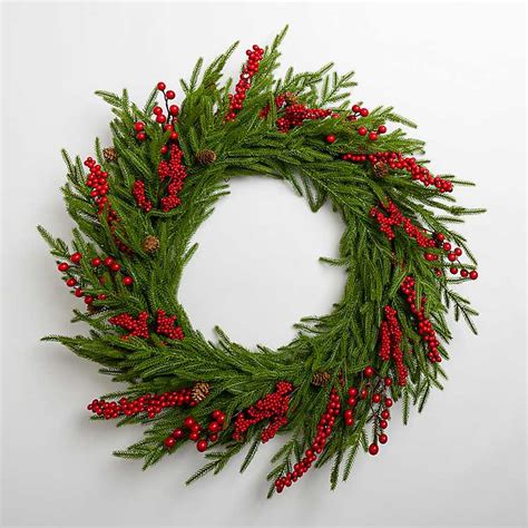 Norfolk Pine Red Berry Christmas Wreath | Kirklands Home