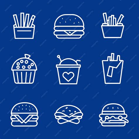 Premium Vector | Fast food icons vector outline