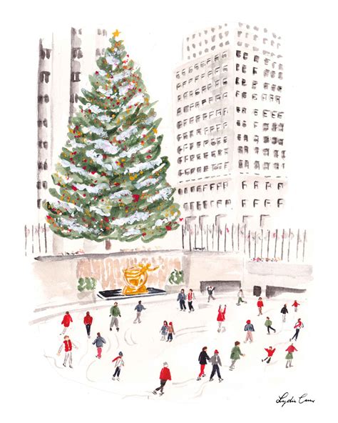 Rockefeller Plaza Art Print | Christmas prints, Holiday art, Christmas ...