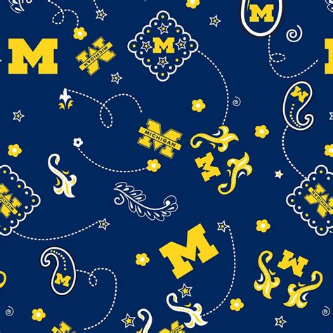 University of Michigan Wolverines Fabric Palms and Flowers U - Etsy